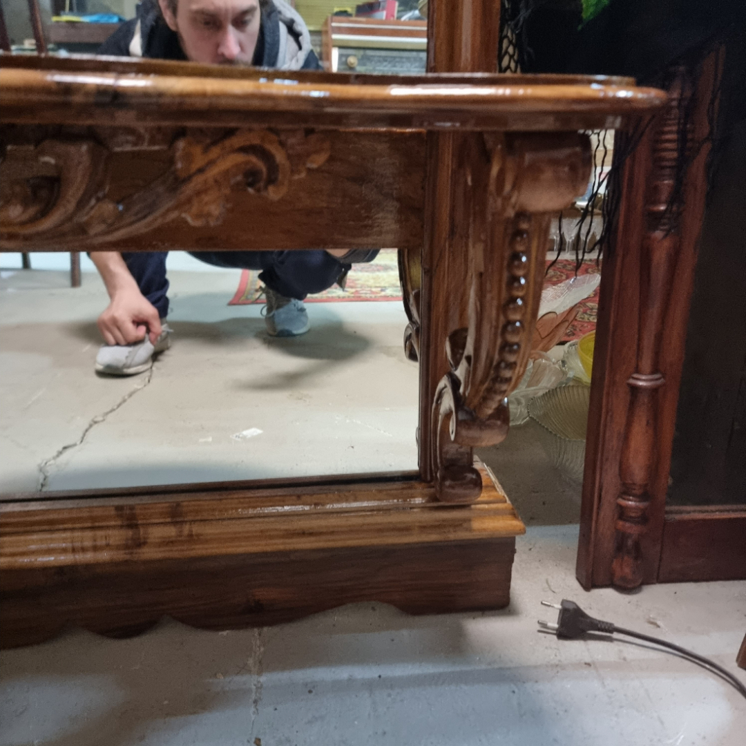 Старинное зеркало середина 19 века. После реставрации. Орех.. Картинка 6